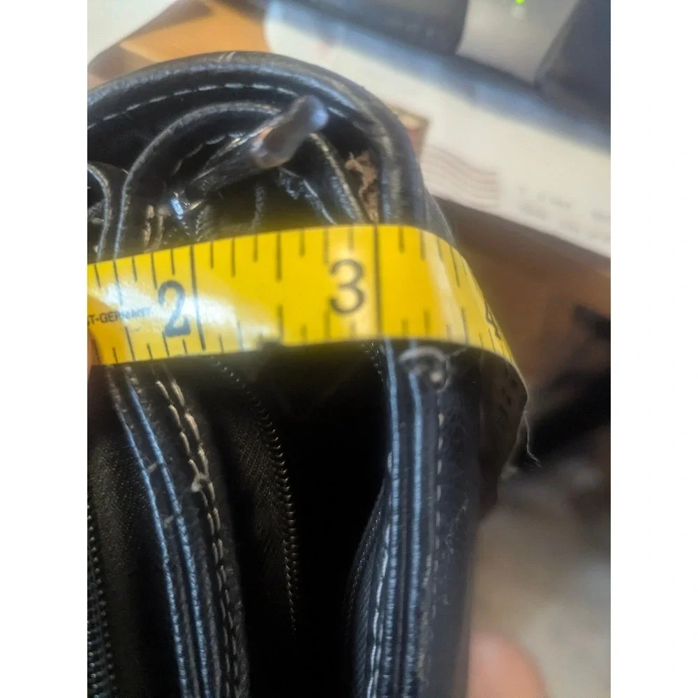Samsonite Black Leather Computer Briefcase Calculator Shoulder Strap Vintage